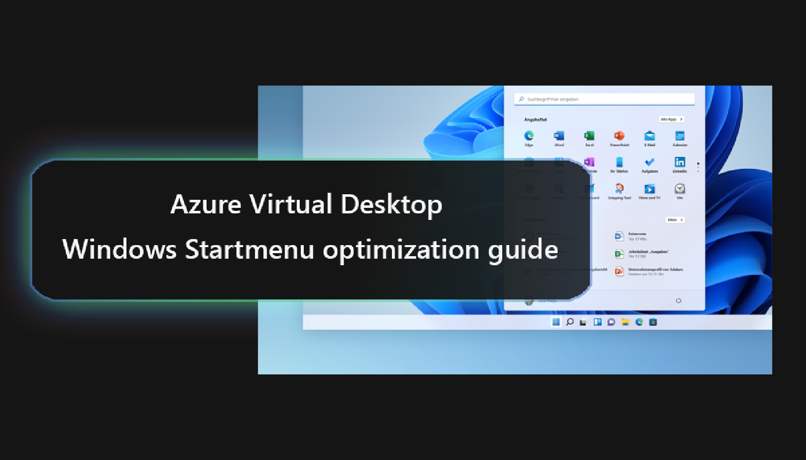Azure Virtual Desktop - Windows 10 Start menu optimization guide